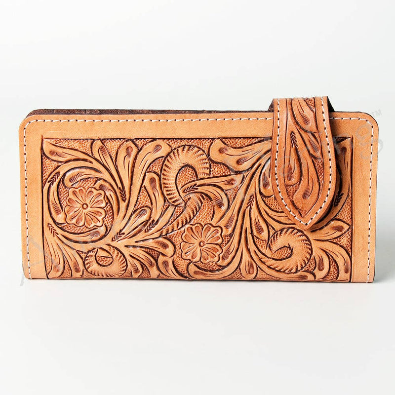 Wallet Hand Tooled Genuine Western Leather Women Bag