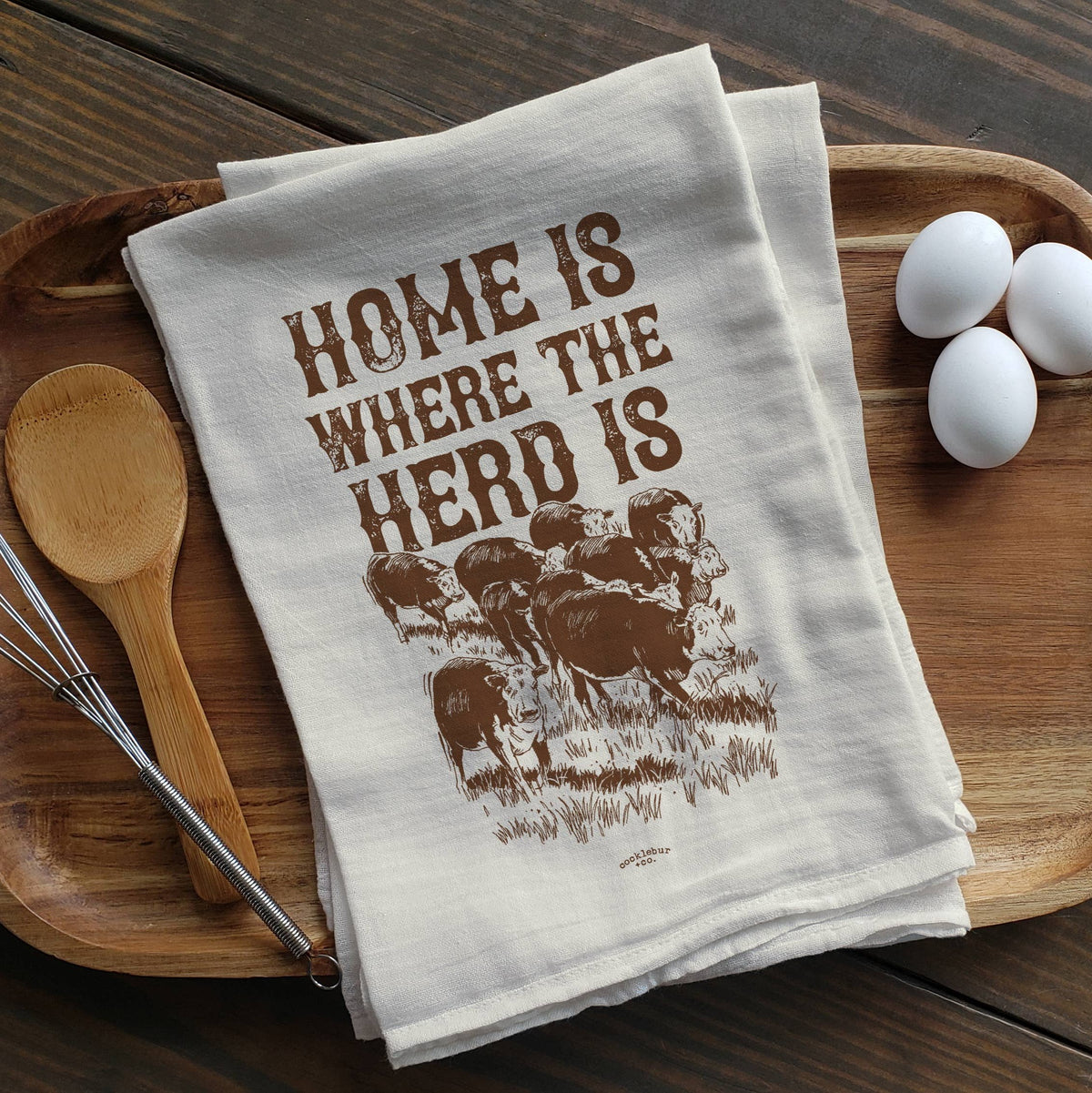 Home is Where the Herd Is - Old Fashioned Tea towel