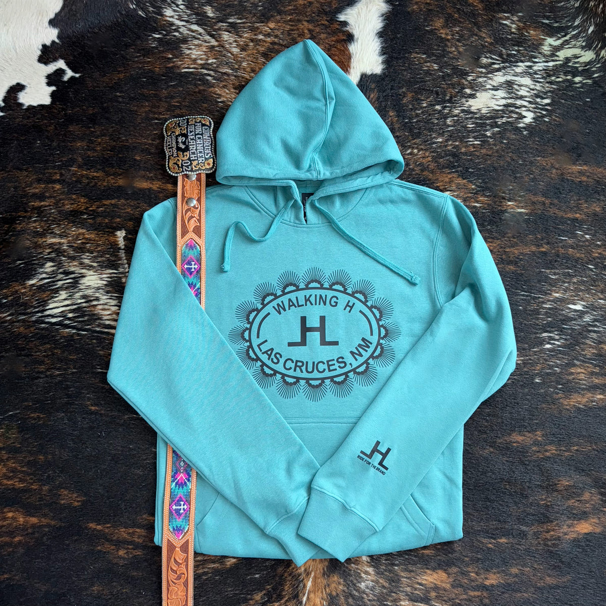 Turquoise Hoodie with Frilly Maker's Mark