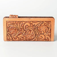 Wallet Hand Tooled Genuine Western Leather Women Bag