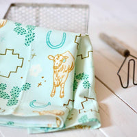 Blue Cows Towel: Western Kitchen Tea Towel